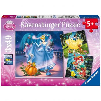 Puzzle Alba Ca Zapada, Cenusareasa Si Ariel, 3X49 Piese