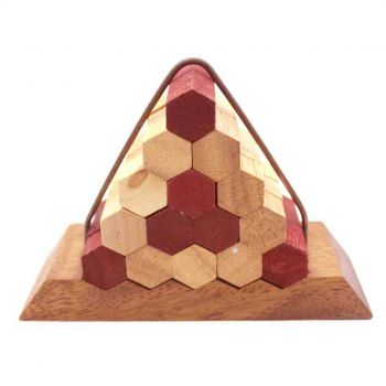 Puzzle Piramidă din lemn - Fagure de miere