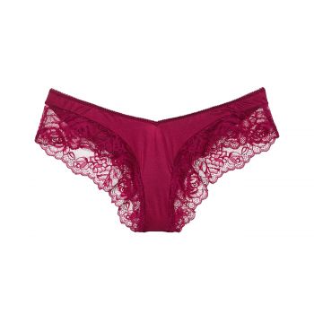 Rose lace-trim high-leg cheeky panty s
