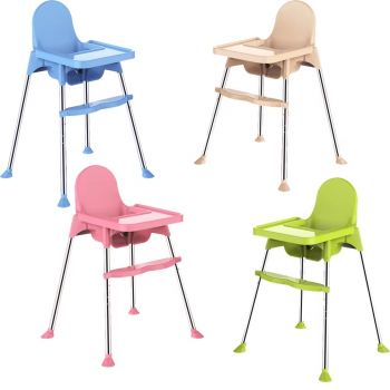 Scaun de masa pentru copii 2 in 1 Little Mom Classic White, cu tavita dubla si suport pentru picioare, centura de siguranta, tavita detasabila, design ergonomic, picioare antiderapante, 6 luni+