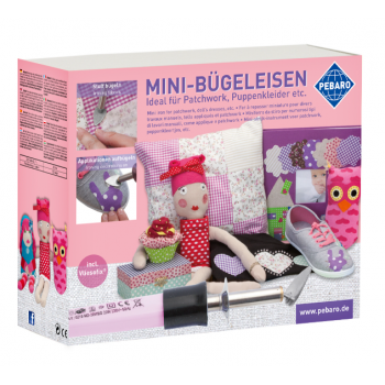 Set creativ decorare textile cu Mini Fier de Calcat, Pebaro, +8 ani