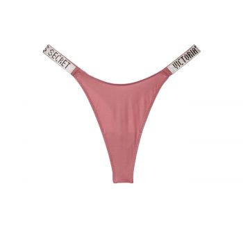 Shine strap seamless thong panties l