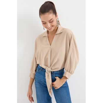 Bluza Dama Oversize, Fluida, Bej