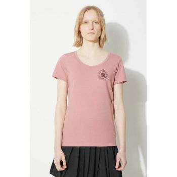Fjallraven tricou 1960 Logo T-shirt W femei, culoarea roz, F83513.300