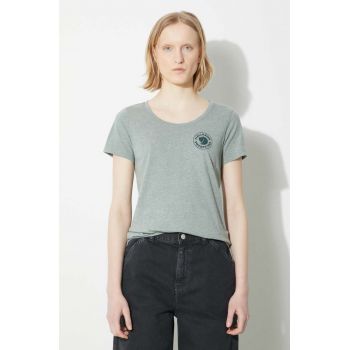 Fjallraven tricou 1960 Logo T-shirt W femei, culoarea verde, F83513.614.999