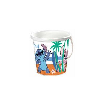 Galetusa Nisip Pentru Copii Galeata Cu Maner Si Imprimeu Stitch Si Lilo Diametru 17 cm