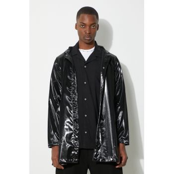 Rains palton culoarea negru, de tranzitie