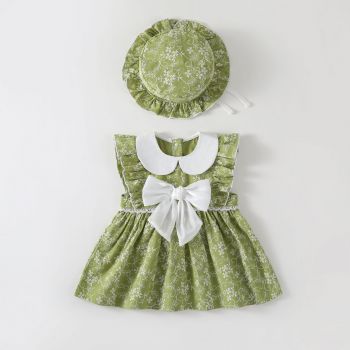 Rochie Verde Fetite cu Palarie Maia - 6-9 luni