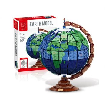 Set Constructie Globul Pamantesc - Model Rotativ Vintage, 2494 Piese