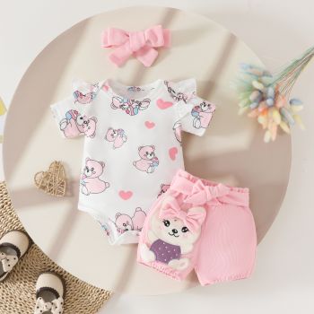 Set Roz Fetite 3 Piese Adelina - 3-6 luni