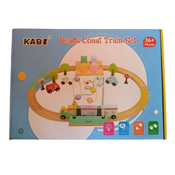 Trenulet interactiv electric Montessori cu sunete si lumini, 20 piese