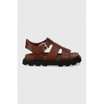 UGG sandale de piele W Capitelle Strap femei, culoarea maro, 1152674.COG