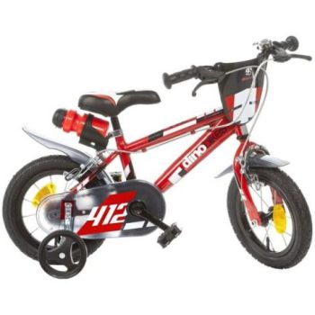 Bicicleta copii 3-5 ani, 12 inch, Rosu, Dino Bikes DB412US06