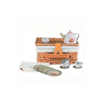 Jucarie Set De Ceai In Cos Picnic Padurea Crem