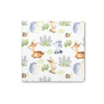 Pernuta inaltator pentru scaun copii Sensillo 32x32x8 cm cu husa detasabila din bumbac,prevazuta cu fermoar,curele reglabile de fixare Walk in Forest