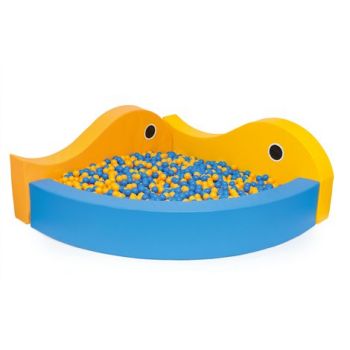 Piscina de colt pentru bile Pestisori, 205x205 cm, arc 330 cm, cu certificat Oeko-Tex, cresa si gradinita