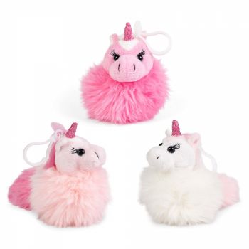 Breloc pufos Unicorni 11cm, diverse sortimente