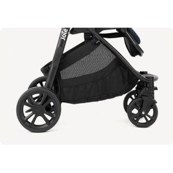 Carucior pentru copii Joie Versatrax E Dark Green 3 in 1, multifunctional, cu suport picioare, maner parental, spatar reglabil, husa de ploaie si suport pentru pahar
