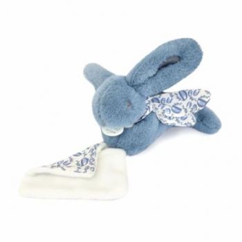 Iepuras Doudou   - jucarie de plus cu paturica, 16 cm
