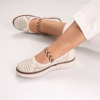 Pantofi dama casual Bej din Piele Ecologica Rimana
