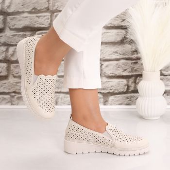 Pantofi dama casual Bej din Piele Ecologica Rujaina