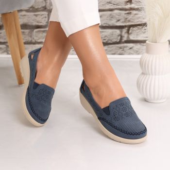 Pantofi dama casual Bleumarin din Piele Ecologica Lasina