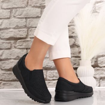 Pantofi dama casual Negri din Piele Ecologica Corza