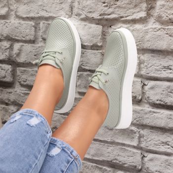 Pantofi dama casual Verzi din Piele Naturala Yalina