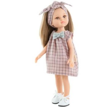 Papusa Pili, 32 cm, in rochie fara maneci tip sac  - Amigas, Paola Reina