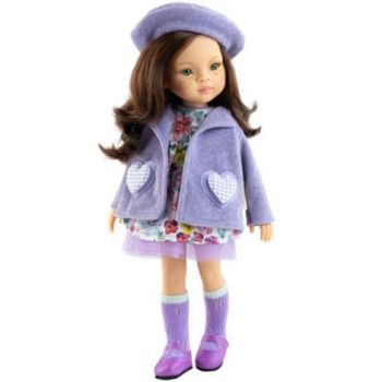 Papusa Sofia, 32 cm, in tinuta eleganta, nuante violet  - Amigas, Paola Reina