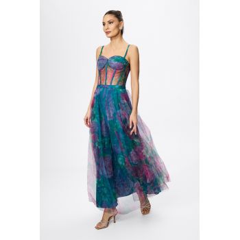 Rochie de ocazie premium din tull cu imprimeu floral Allegra Multi