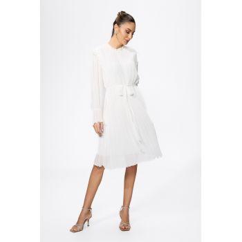 Rochie eleganta din voal cu pliuri Ivania Alba