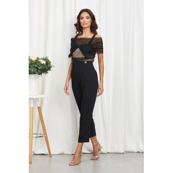 Salopeta Ydalis Negru cu Nude
