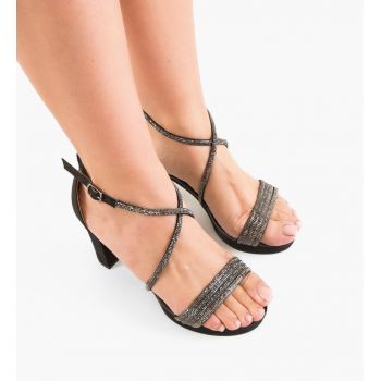 Sandale cu toc Hana Negre