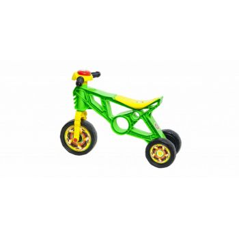Tricicleta pentru copii Novokids EVO Balance Bike Verde fara pedale, 3 roti, claxon, greutate admisa 30 Kg