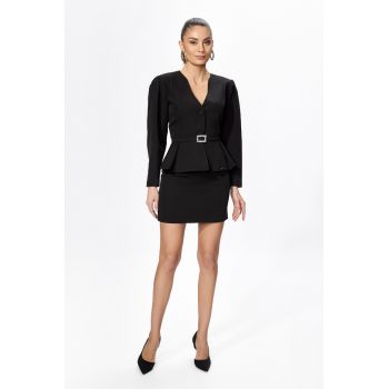 Compleu elegant format din sacou si fusta Elery Negru