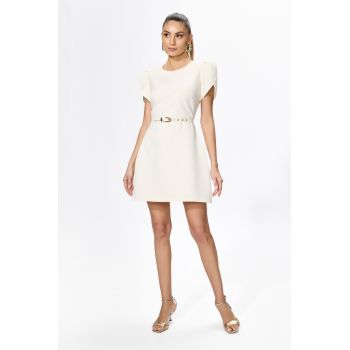 Rochie eleganta cu maneci scurte despicate Torry Ivory