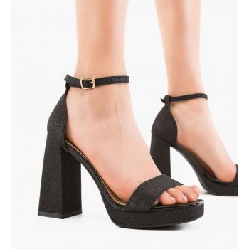 Sandale cu toc Aryan Negre