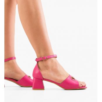 Sandale cu toc Mann Fuchsia