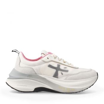 Sneakers femei Premiata Hill albi din piele întoarsă și textil 1699DP7509A