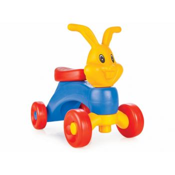 Vehicul ride on fara pedale pentru copii Pilsan Bunny Friends Blue din plastic durabil,piese demontabile,manere tip urechiuse,roti din plastic rezistent,de la 3 ani,greutate admisa 35kg,in geanta