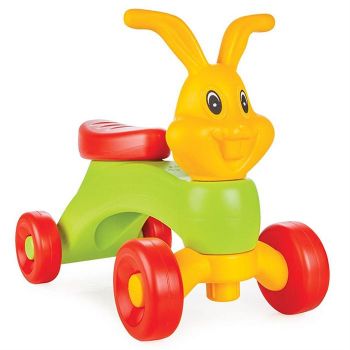 Vehicul ride on fara pedale pentru copii Pilsan Bunny Friends Green din plastic durabil,piese demontabile,manere tip urechiuse,roti din plastic rezistent,de la 3 ani,greutate admisa 35kg,in geanta