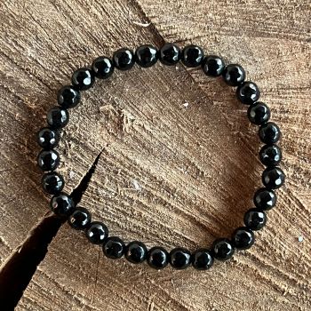 Bratara fatetata onix negru 6 mm