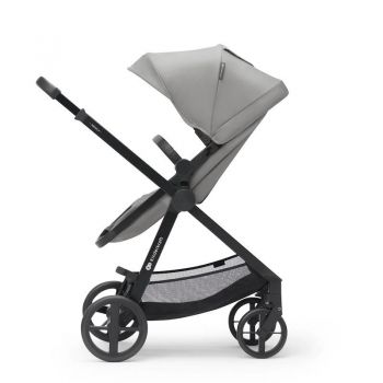 Carucior pentru copii Kinderkraft Newly Classic Moonlight Grey 4 in 1 cu suspensii, cadru din aluminiu, reversibil si accesorii incluse
