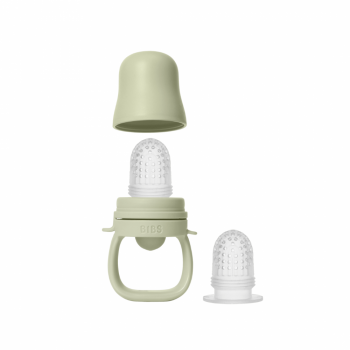 Dispozitiv de hranire Bibs Baby Feeder cu 2 tetine din silicon Sage