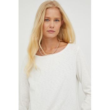 Marc O'Polo longsleeve din bumbac Denim culoarea bej