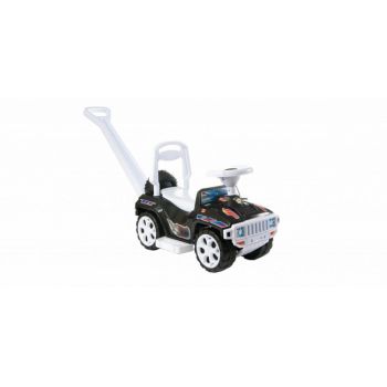 Masinuta pentru copii Novokids My first SUV Car XXL Negru, Lungime 85 cm, maner de impins detasabil pentru parinti, spatiu pentru depozitare