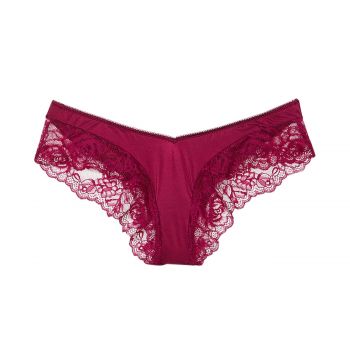 Rose lace-trim high-leg cheeky panty l