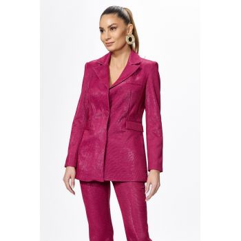 Sacou elegant cu fir lame Fabio Fucsia