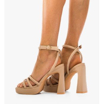 Sandale cu toc Grant Nude
